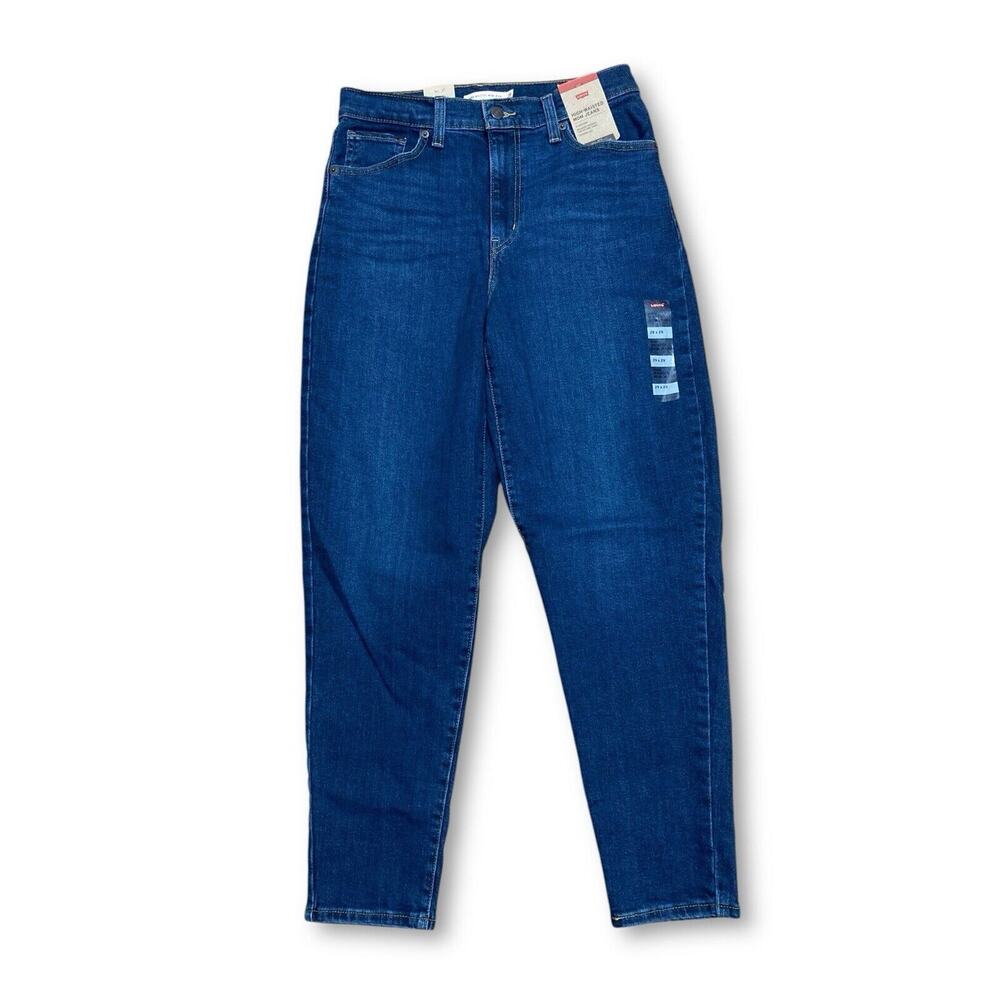 Levi's High Waisted Mom Jeans Women's Size 29 X 29 Tapered Leg Dark Wash
